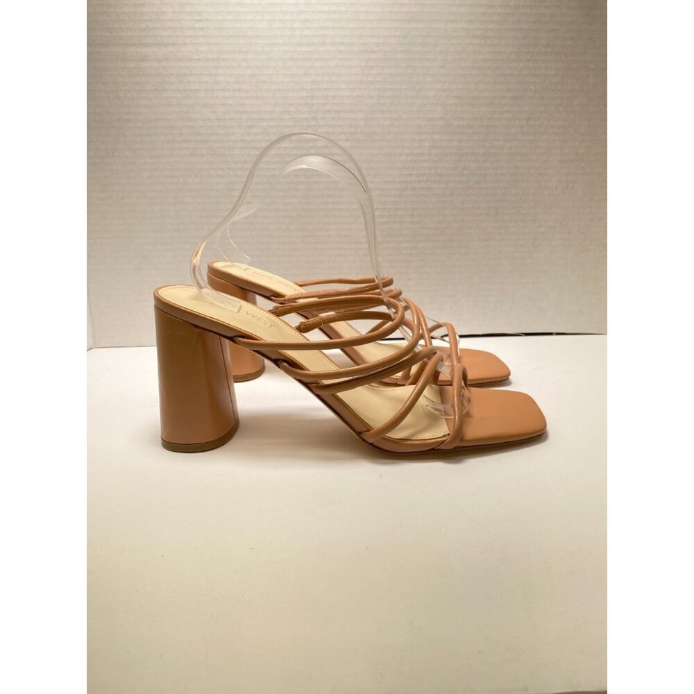 Nine West Girlie Women's Strappy Nude Sandal Heel s Sz 11 - Picture 2 of 8